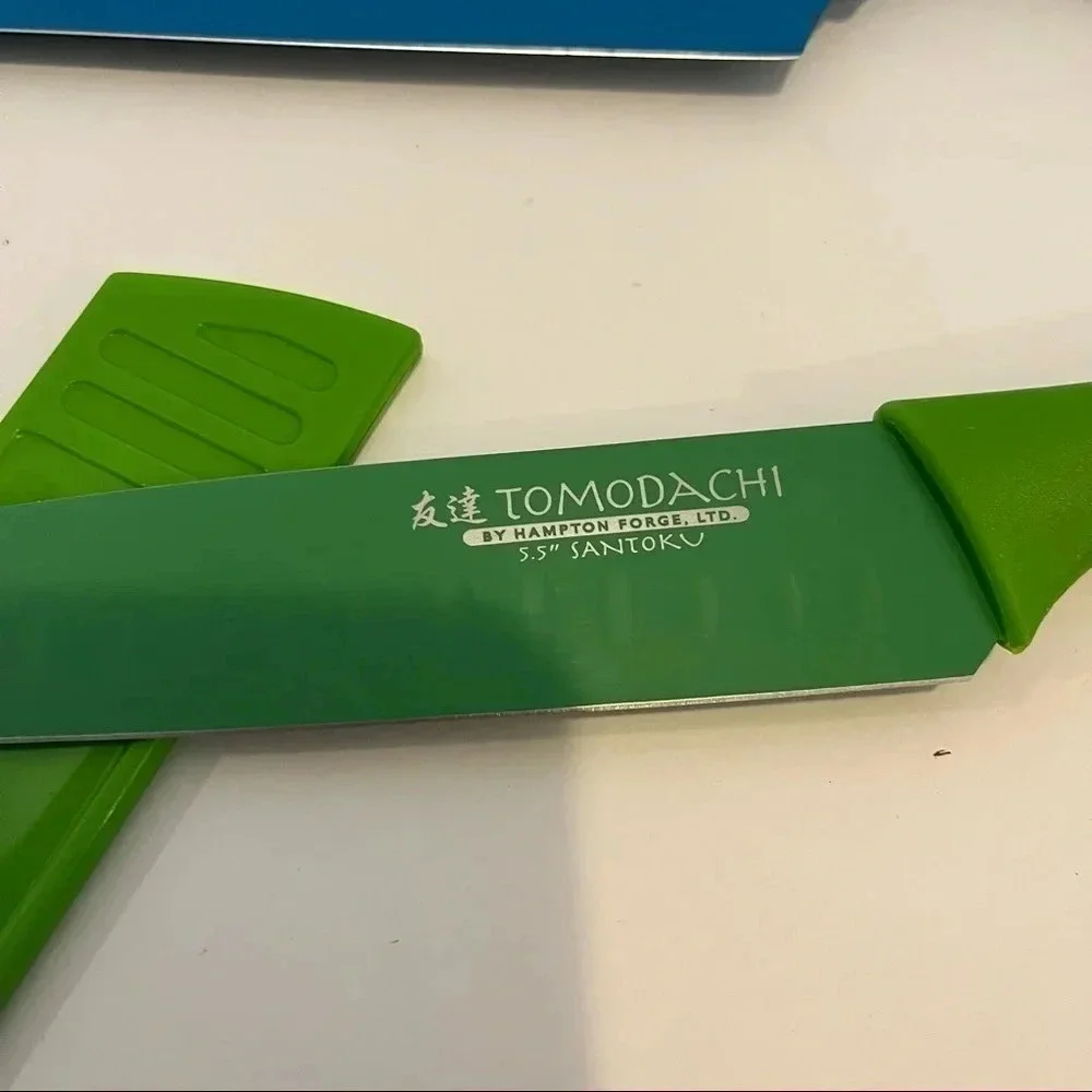 Tomodachi Set Of 3 Knives 5.5” Santoku 8” Chef Japanese 6” Sandwich
